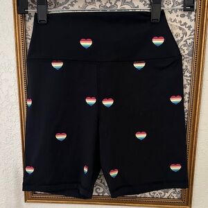 Navy blue Heart Patterned Women's Shorts